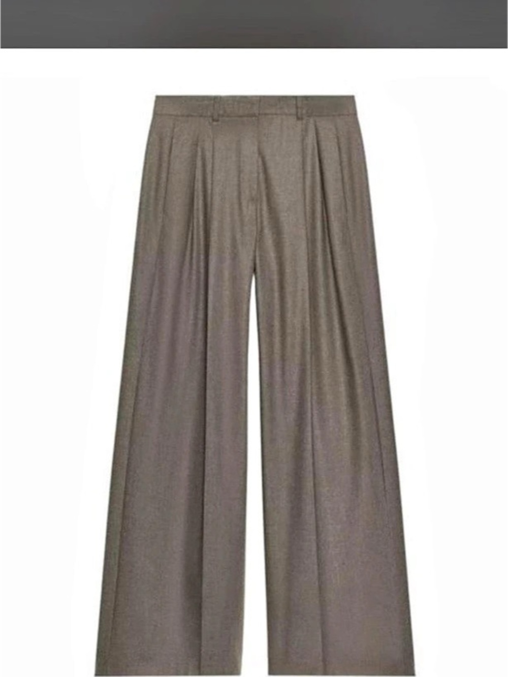NWT Zara Wide Leg Trousers in Taupe Brown Size M